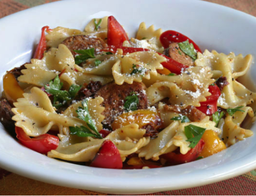 Upscale Long Term Care Recipe: Sausage & Summer Squash Farfalle